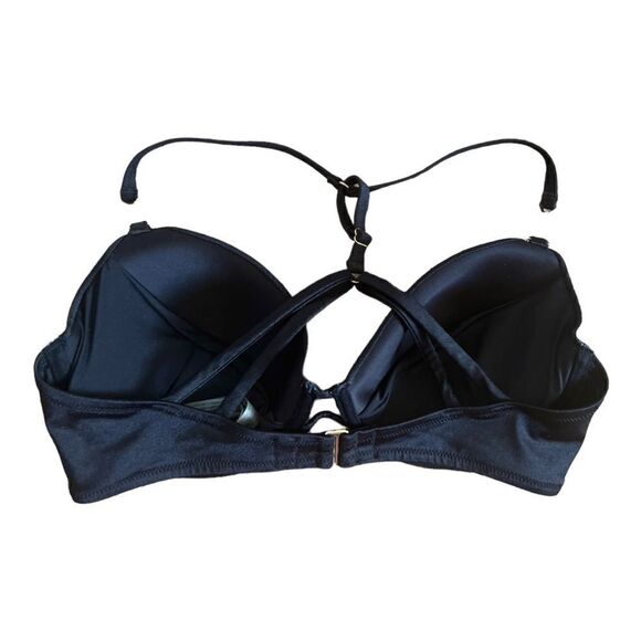 Victorias Secret Swim Push Up Padded Racerback Bikini Chain Link Black Size 36D - Picture 6 of 8